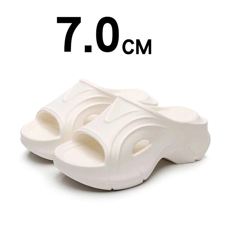 

Fashion Crestar New Women Thick Bottom Sandals 7cm High Heels Slippers Fashion Summer Platform Beach Shoes Indoor House Slides 39-40 белый