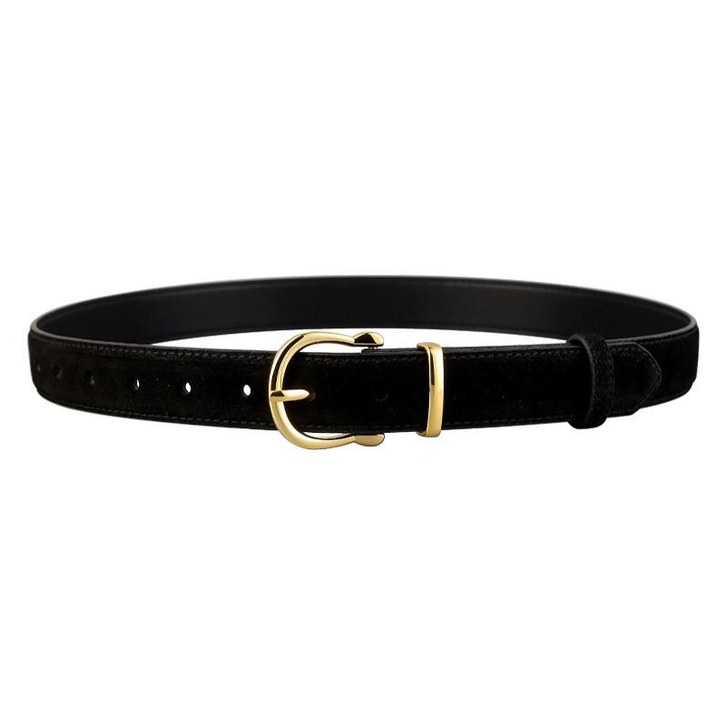 Minimalist Genuine Leather Waist Belt With Pin Closure For Fashionable Ladies And Jeans