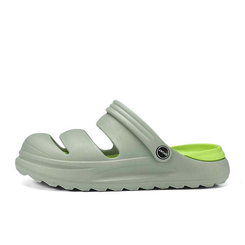 

Модные универсальные парные пляжные туфли, модные индивидуальные тапочки для мужчин и женщин, мягкие мужские сандалии, два способа ношения 44-45 светло-зеленый