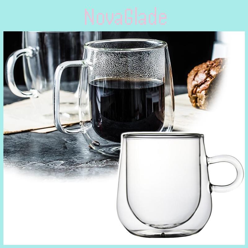 Tazza in Vetro a Parete Doppia Resistente al Calore Tazza da Tè Caffè