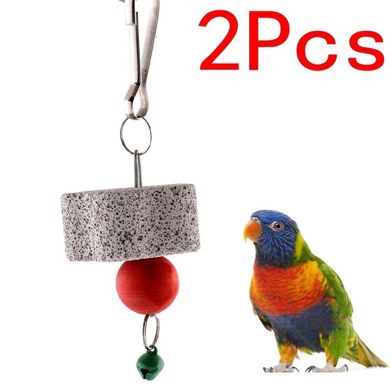 

1/2pcs Bird Squirel Chew Bite Scratcher Bell Toy Teeth Grinding Parakeet Budgie 1pcs