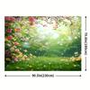 2D frisches grünes Gras Blumen Hintergrund Hochzeit Brautparty Fotografie Hintergrund