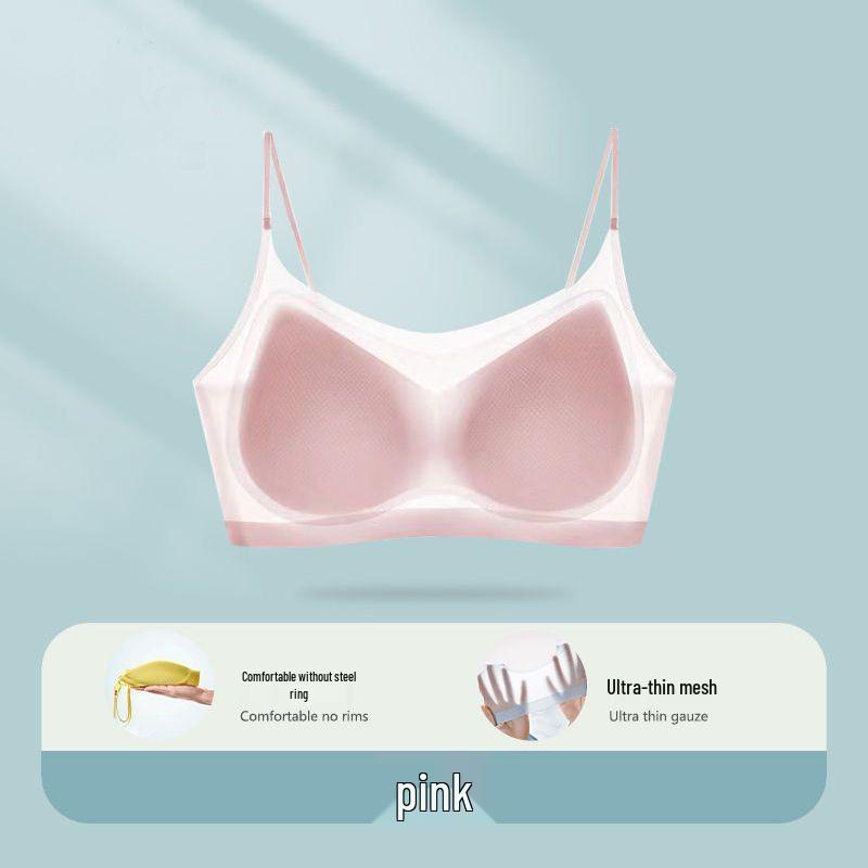 

Ультратонкий сетчатый бесшовный бюстгальтер-майка из ледяного шелка - Дышащий, предотвращающий провисание, с красивым дизайном спины L