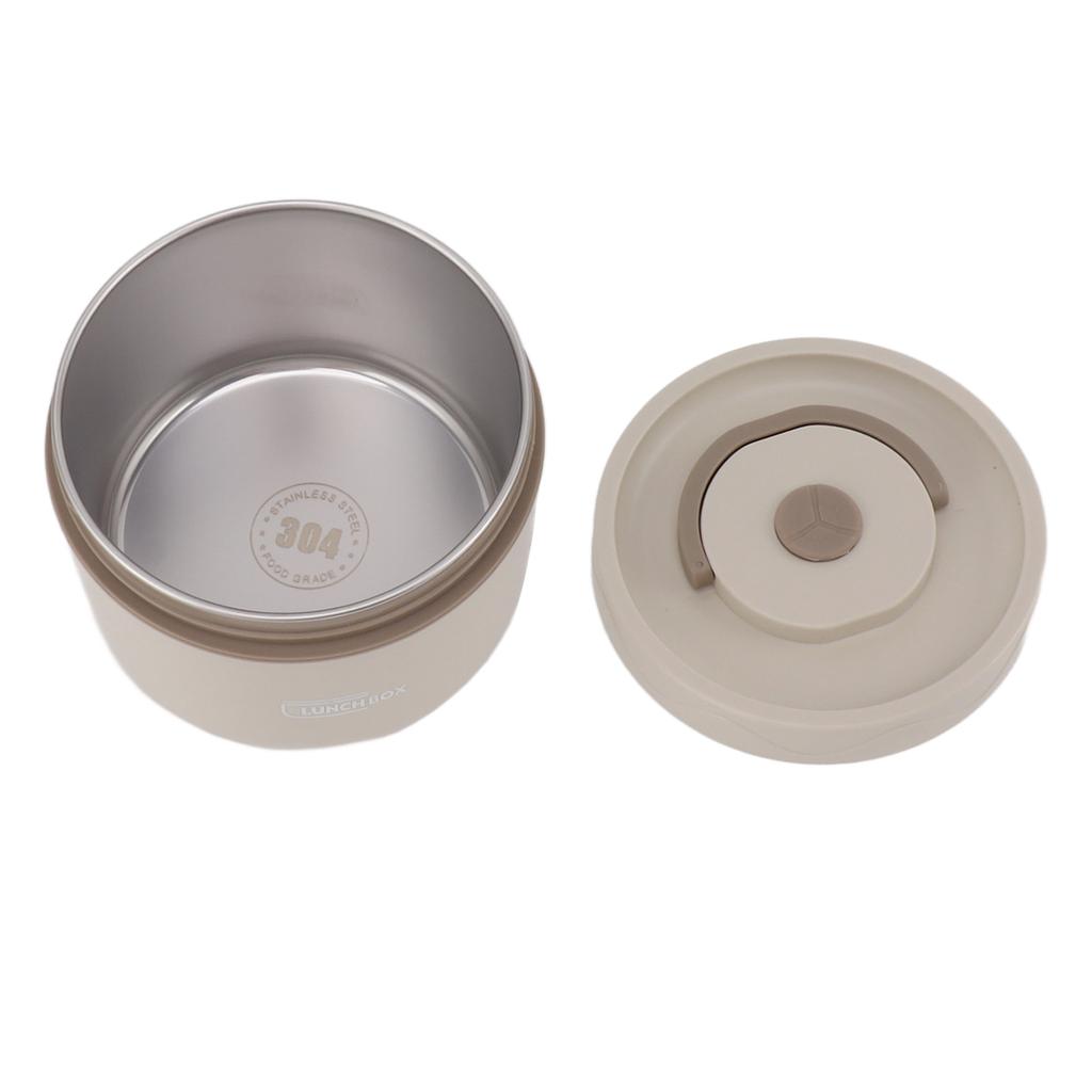 550ml Stainless Steel Insulated Bento Lunch Box Stackable 2 Tier Round Bento Lunch Box Stainless Steel Leakproof Food