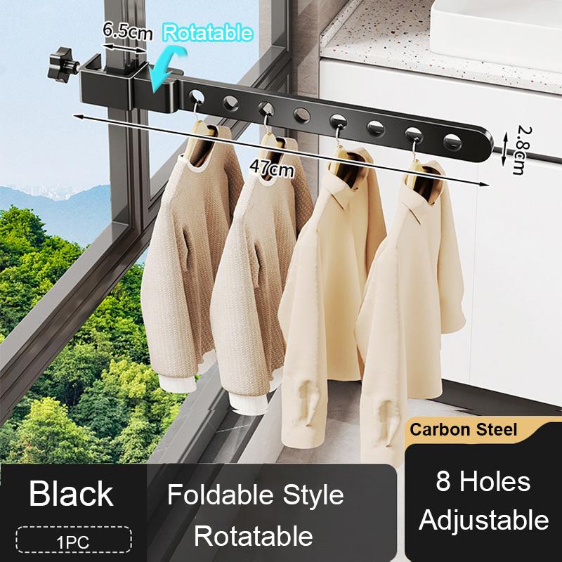 Adjustable Window Frame Drying Rack Wall Mounted Clothes Hanger For Outdoor Bathroom SpaceSaving Aluminum Clothes Organization