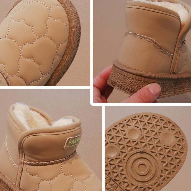 Girls' Fleece Snow Boots Children's Non-slip Large Cotton Shoes Cold-resistant Warm Cotton Boots