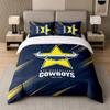 3Pcs Bedding SetNorth Queensland Cowboys Soft Bed Sheet and Two Pillowcases Home Bedroom Decor