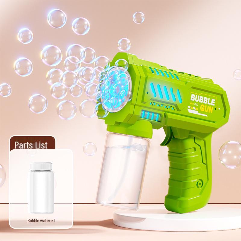 Children's Handheld Electric Bubble Gun: Sparkling Luminous Blowing Toy