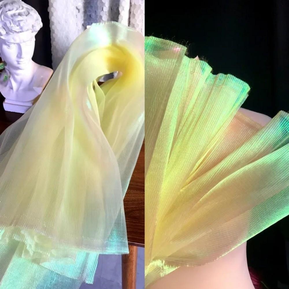 Pleated Designer Cloth 100x150cm Apparel Sewing Fabrics Fashion Organza Fabric  Wedding Dress