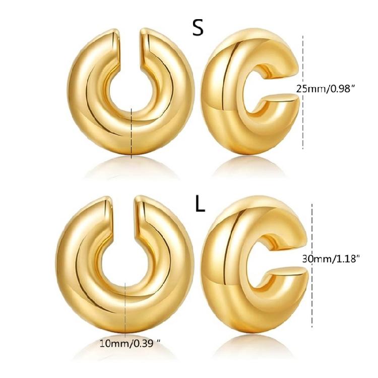 Chic Cartilage Cuff Earring Gold/Silver Ear Clip Unisex Statement Ear Adornments