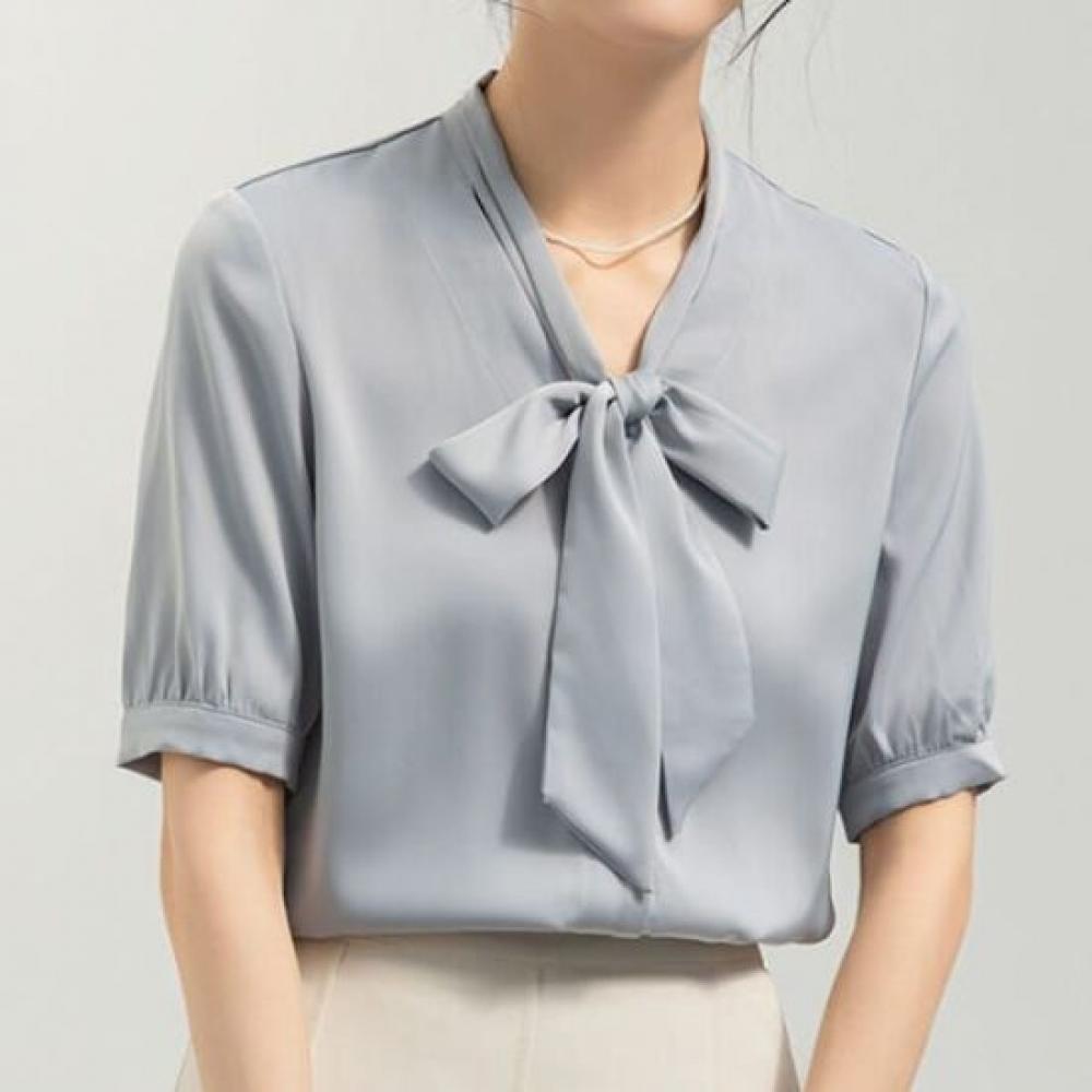 NaVaVa Women Ribbon V Neck Short sleeVe Blouse Nb2802