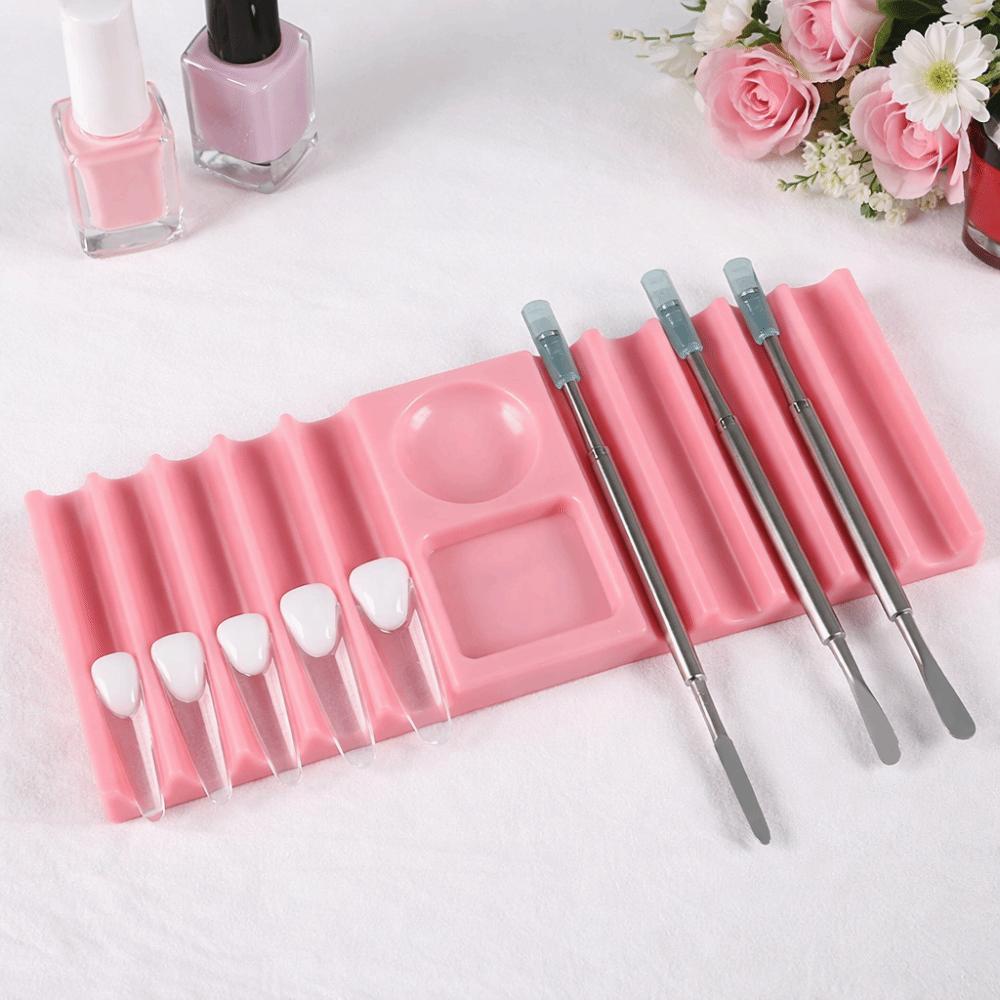 10-Compartment Plastic Pen Stand with Color Palette Nail Art Tools Holder  for Nail Art Painting