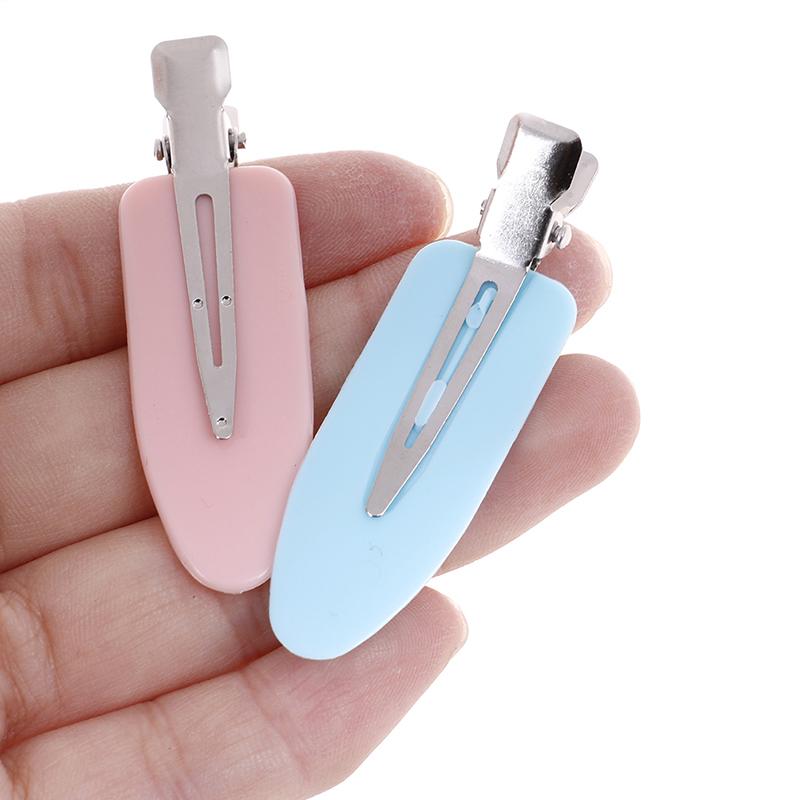 4Pcs Hair Clip No Bend Hair Bangs Clips No Mark Hair Pin Curl Clips 4 Color Leaf