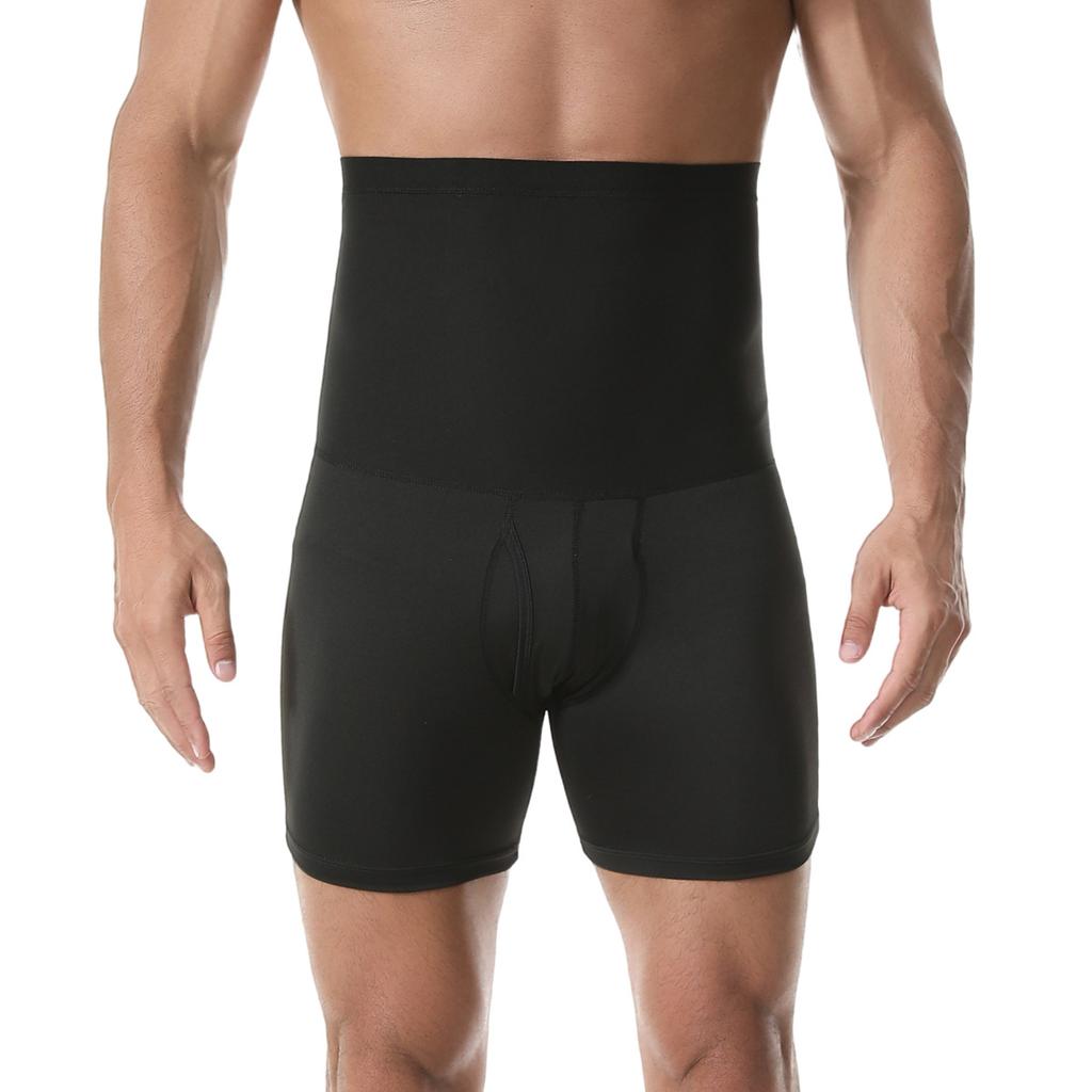 Sauna Shorts for Men Sweat Pants High Waisted Compression Underwear Tummy Control Shapewear Workout Training Capris Body Shaper Boxer Briefs
