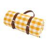 Coperta da Picnic a Tre Strati Manico in Ecopelle Impermeabile Portatile Ispessita Multiuso Invernale Calda a Quadri