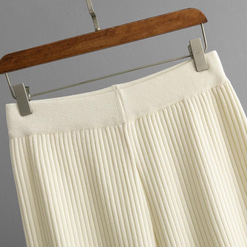 QICED Solid-color Knitted High-neck Zipper Sweater Set for Women's Autumn and Winter Fashion Casual Sweater Set