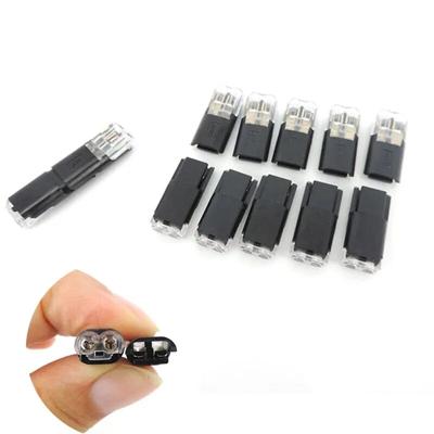 4/10ks černý Rychlospojka kabelový konektor 2pinový Spoj Elektrický kabel Krimpovací svorky Pro vodiče Elektroinstalace LED Auto 22-20AWG kabel