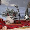 1-3X Rentier Weihnachtsdeko, Set aus 2 schwarzen Metall-Rentierfiguren - Moderne Weihnachtsdekorationen - Elegante Indoor-Feiertagsstatuen für Kaminsims
