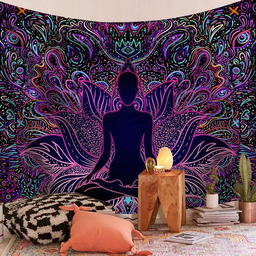 VIKAMA Indian Mandala Bohemian Tapestry Forest Tree Wall Hanging Art Backdrop Mural Living Room Bedroom Home Decor