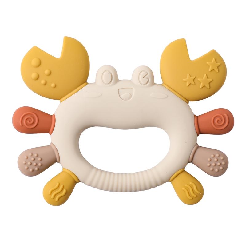 BPA Free Silicone Baby Teether Baby Toys 0 to 12 Months chewing Teething Toys Crab Multicolor Teether Baby Silicone Toys Gift