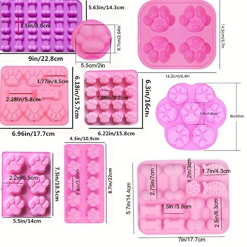 Dog Paw Bone Mold Pet Frozen Treats Silicone Mould Puppy Cat Print Treat Moldes De Silicona Baking Accessories Cupcake Topper