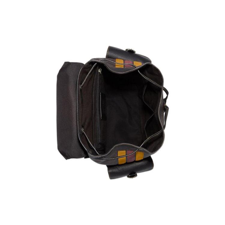 New COACH Hudson Cow Leather Detail Backpack Large Size Men's Peach Blossom Wood Color With Gold Phoenix Multicolor CB902-QBUOR