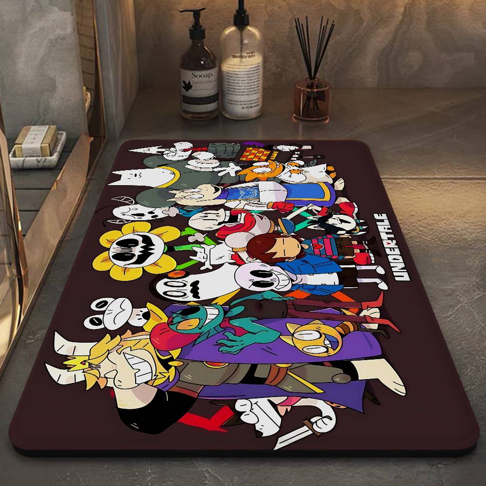 U-Undertale Anime Door Mat Kids Room Bedroom Decoration Balcony Anti-Slip Doormat Living Room Doormat Area Rug