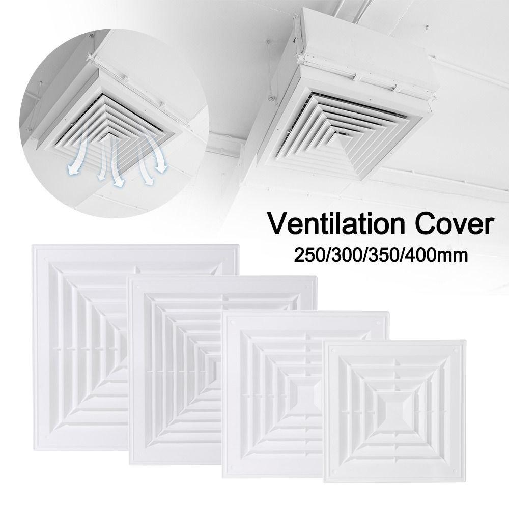 New Plastic Air Vent Grille White Square Duct Heating Vents With Flaps Silent Operation Ventilation Cover Kitchen