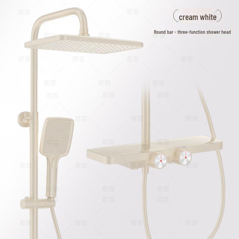 Pressurized All-Copper Shower Head with Gray Digital Display and Storage Set