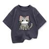 Original Design Summer Children Clothing Kids Short Sleeve T Shirts Cute Litle Cat Graphic Boys Girls Casual Loose Tee Tops