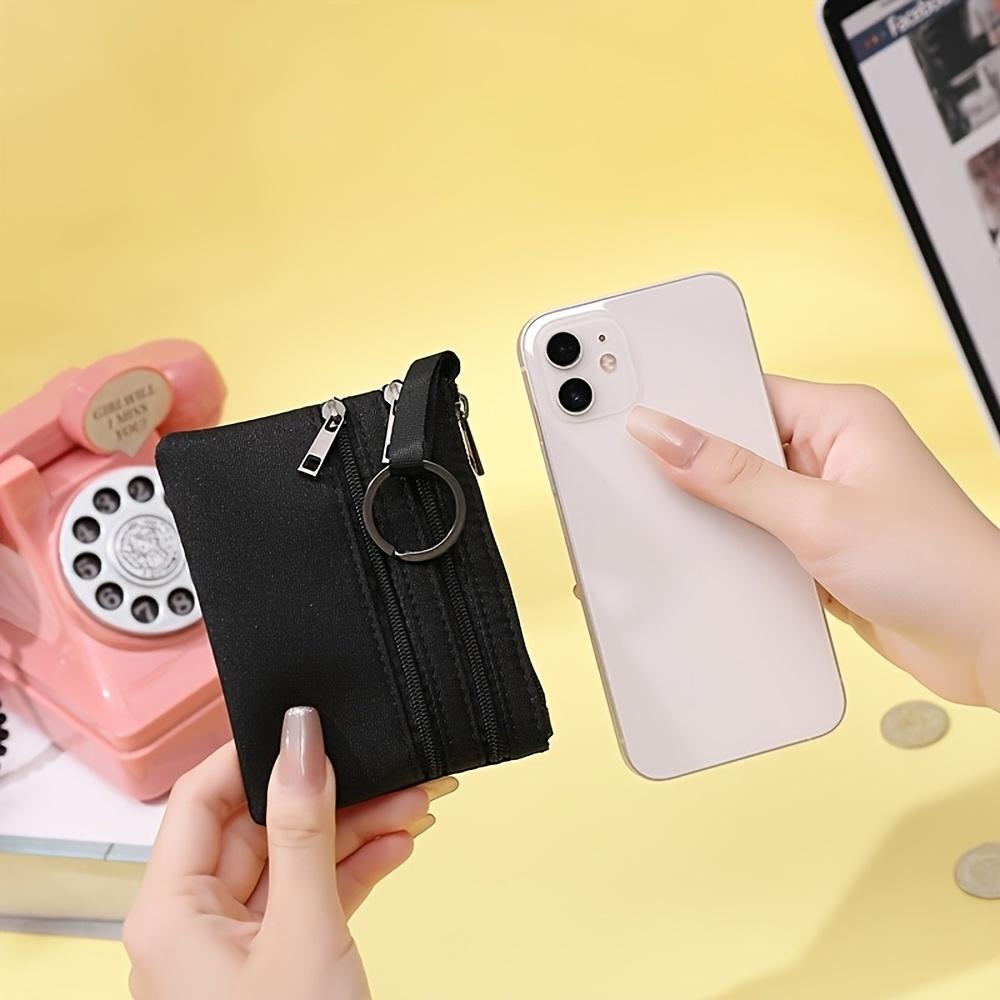 Coin Purse for Women, Mini Zippered Keychain Wallet, 3-Layer Storage Bag, Fashionable Handbag
