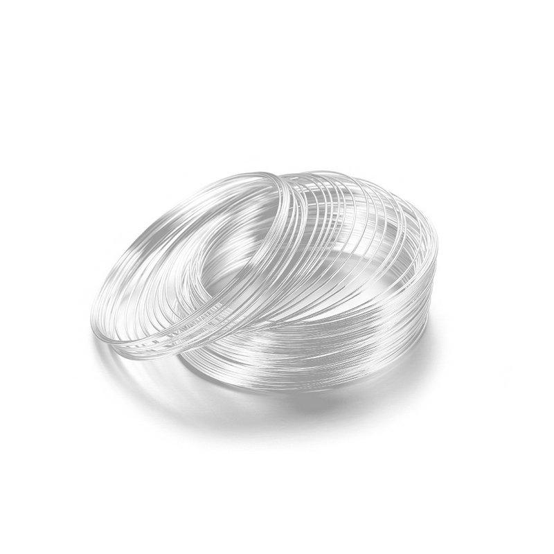 100 Loops Jewelry Memory Wire Beading Wire for Necklace Bracelet Earring Craft Making Supplies 0.6mm Stainless steel Metal Coil