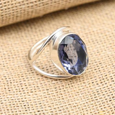 Iolite Gemstone Handmade 925 Sterling Silver Ring Jewelry For Christmas