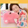 Cozy Rainbow Bear Hand Warmer Plush Pillow Blanket Soft Polyester Cushion For Comfort