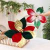 Tyg Glittrande Julblomma Mjuk Stor Storlek Blomma Prydnad Festival Festtillbehör 32cm Blomma Prydnader