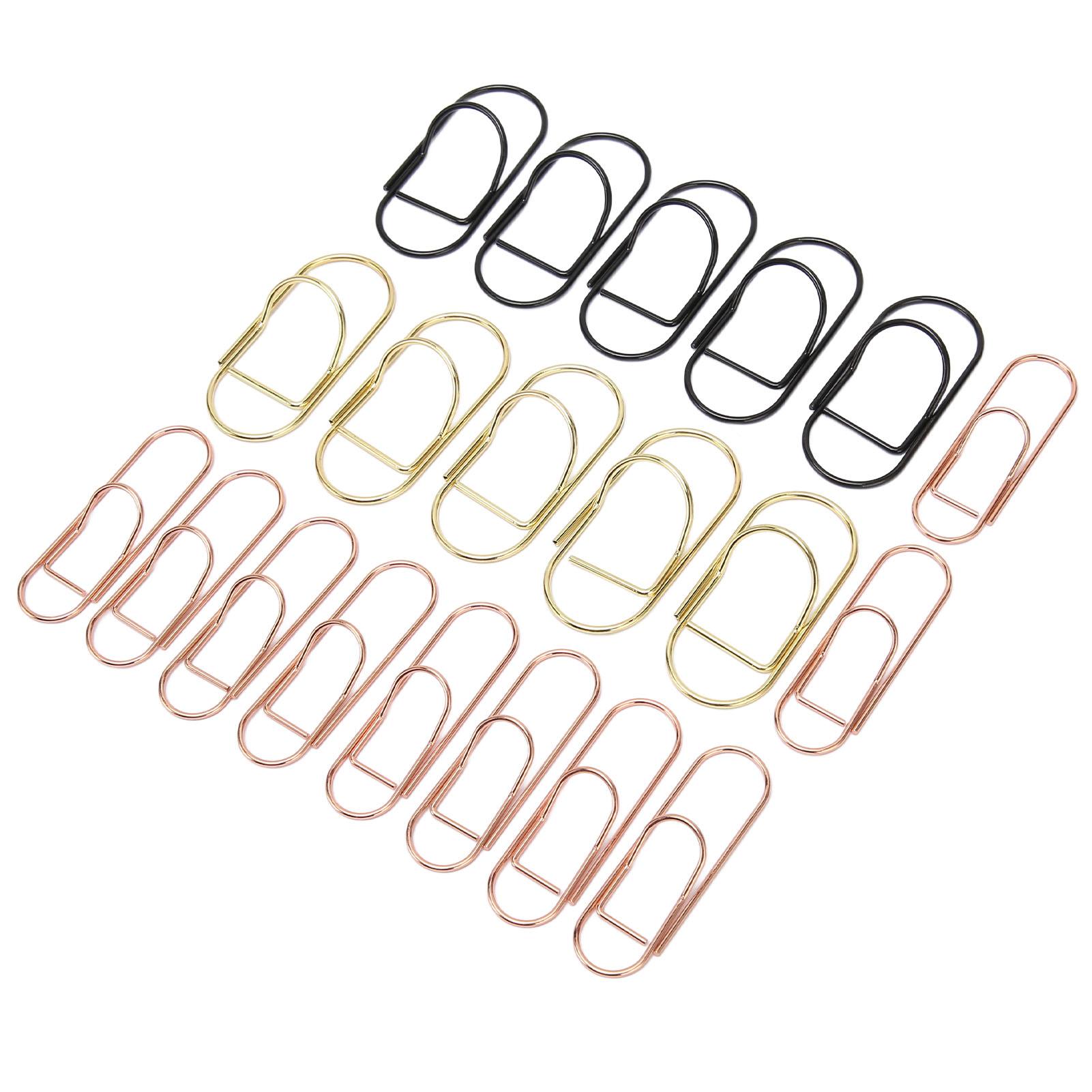 Wosawe Outdoor Sports 20Pcs Paper Clip Small Iron Paper Clips Cute Decorative Bookmark Paper Clips For Students Stationery Office Documents