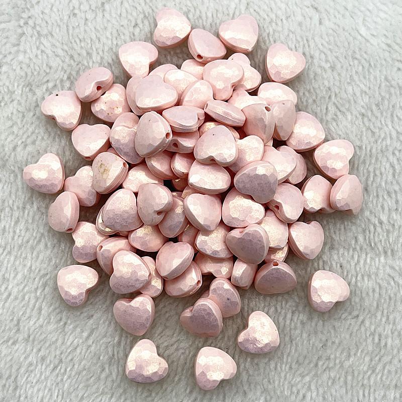30pcs 11mm Colourful Heart Shape Acrylic Loose Spacer Beads for Jewelry Making DIY Handmade Bracelets Accessories