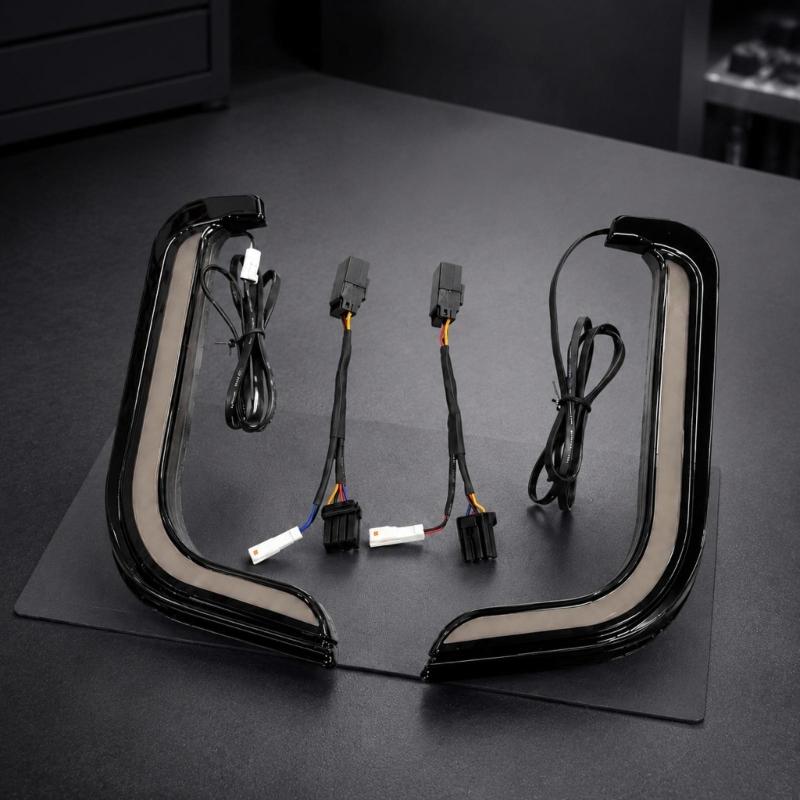 Motorcycle Turn Signal Light Pair for 1996-2013 Applications with Curved Acrylic Lower-Fairing Housings