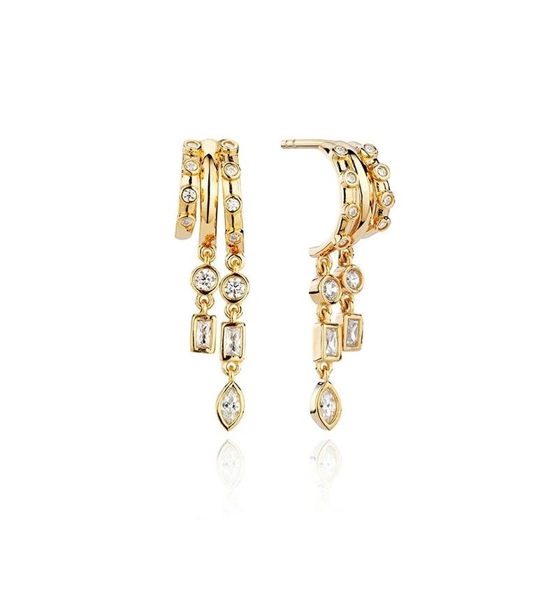 Fashion Jewelry 18K Gold Plated 925 Silver Earrings Piercing Jewelry 925 Sterling Silver Tassel Chain Stud Earrings for Women