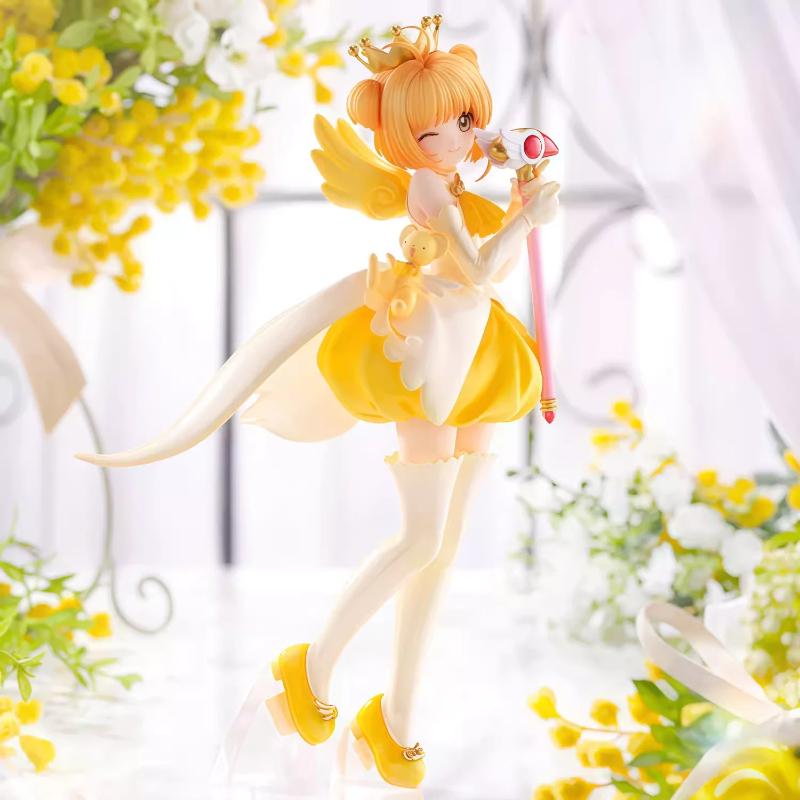 Durable 22cm Cardcaptor Sakura Kinomoto Sakura Gk Figure With Kero Anime Peripheral Desktop Decoration Beautiful Girl Collectible Model