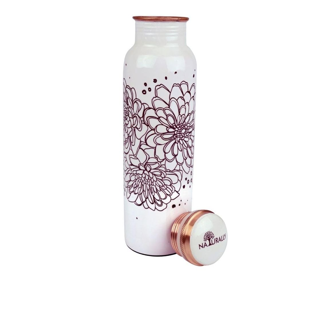 

Вместимость 1 литр, Защита от ржавчины и протечек для офиса/йоги/дома/спортзала/треккинга/путешествий, Не содержит BPA, Обладает антимикробными свойствами (Цветок Коричневый)