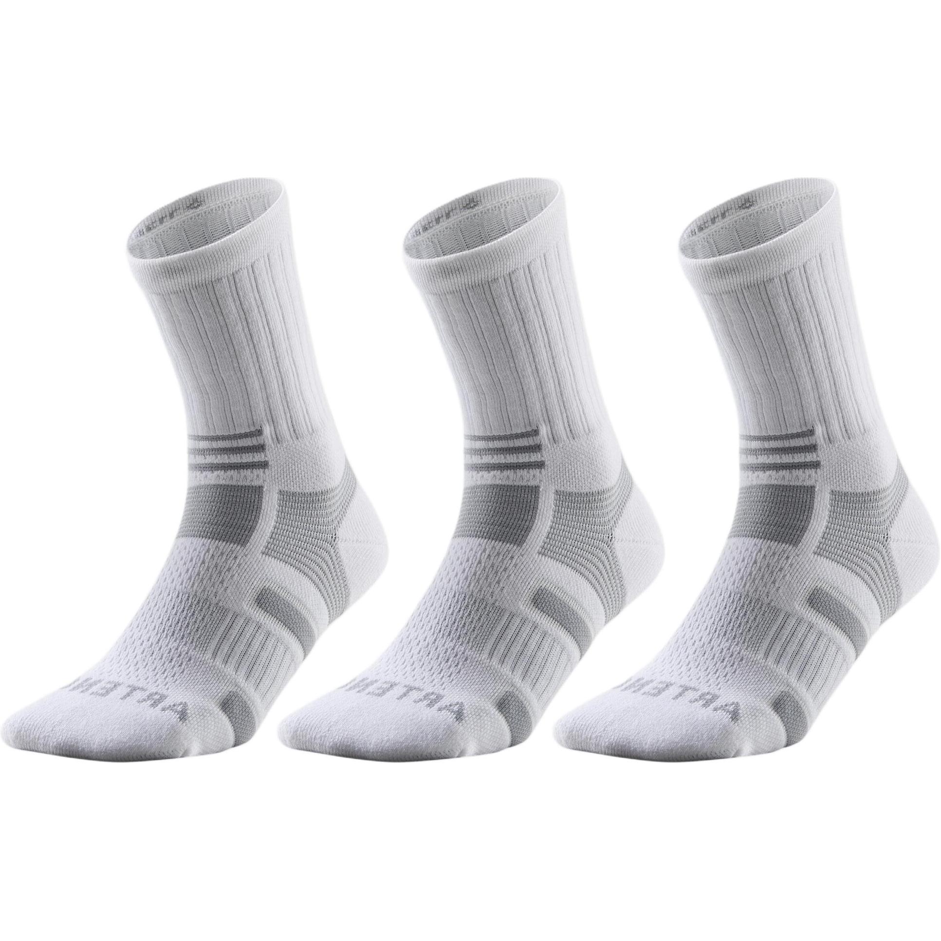 

DECATHLON Colour-Blocking Sports Warm High Socks Unisex 3 Pairs White 43-46