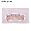 30Pcs Full Cover Removable Sparkling Rhinestone Reusable False Nails Elegant French Style Press On Nails Nail Art