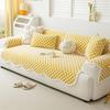 Plush Thicken Fringed Loveseat Pad Sitting Mat Minimal Balcony Mattress Special shaped Tatami Couch Protector Gentle Plaid Pattern Domestic Styling
