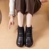 New Cow Genuine Leather Snow Boots Women Ankle Booties Platform Wedge Winter Plush Short Boots Mother Shoes for Women