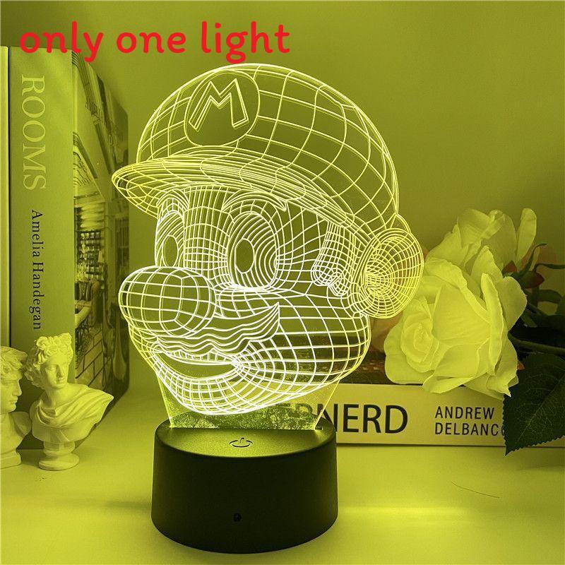 Super Mario Usb Night Light With Color Changing Led For Gaming Room Decor
