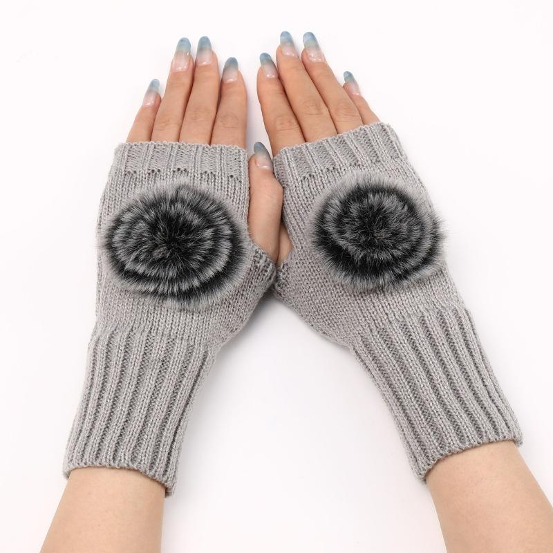 Botvotee Sleeves for Women Y2k Accessories Fingerless Gloves Arm Warmers Winter Black White Cute Knit Fashion Hands Free Gloves
