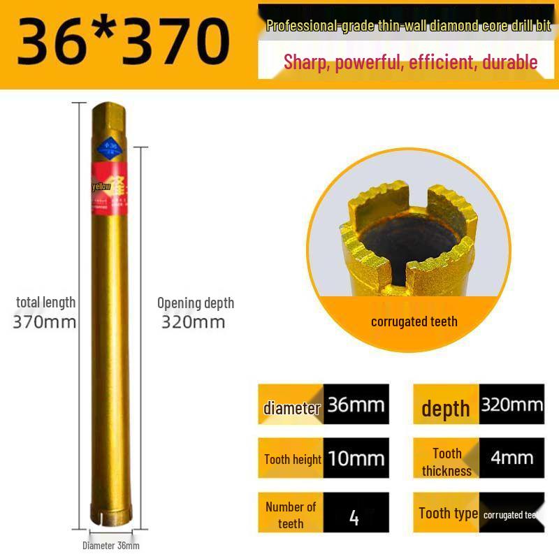 Diamond Core Drill Bit for Fast Drilling Steel Reinforced Concrete, Brick Walls, and Air Conditioner Installations.