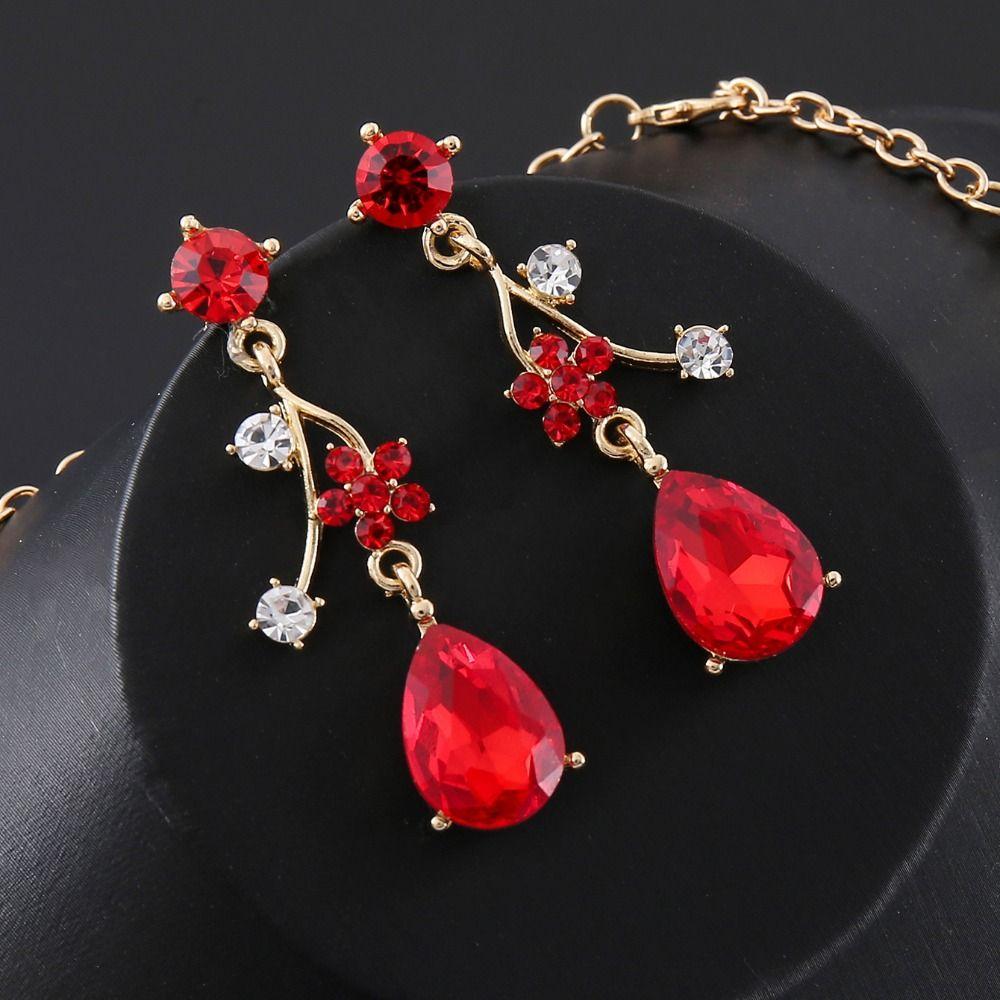 Golden Exquisite Jewelry Sets Shiny Choker Necklace Earring Set  Jewelry Gifts