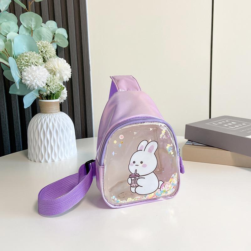 Adorable Korean Style Mini Rabbit Crossbody Bag For Kids In Pink Purple And Green